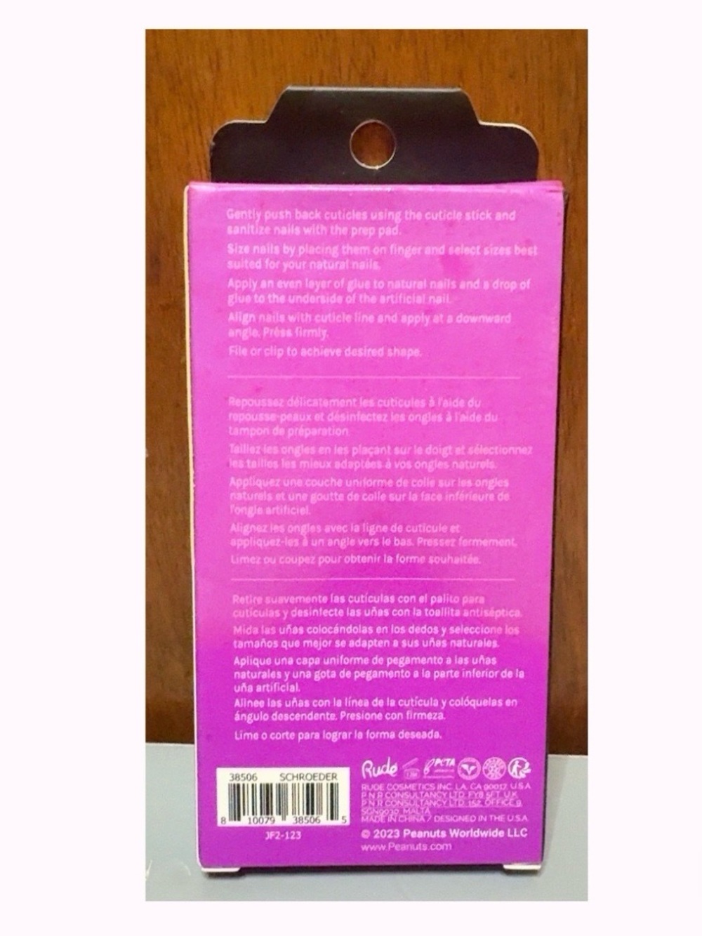 Rude x Peanuts Schroeder Press-On Nail Kit Purple Music Nails NIB - Picture 3 of 4